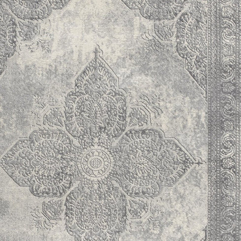2' X 4' Gray Distressed Medallion Area Rug